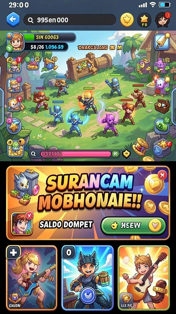 Tampilan antarmuka permainan yang menarik dan user-friendly.