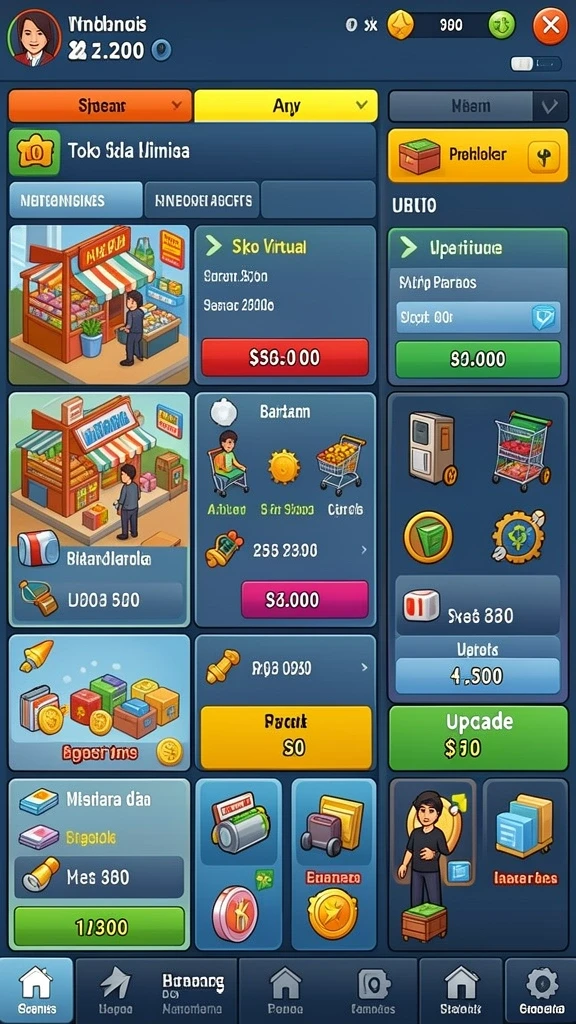Menu permainan yang mudah dinavigasi.